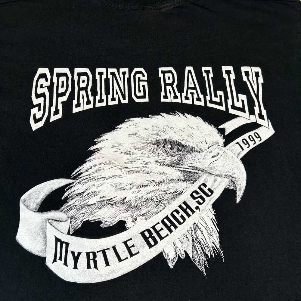Vintage 1999 Myrtle Beach Spring Rally T-Shirt Men's L Black Ride of the Century - Picture 5 of 12